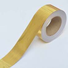 1 Cuộn băng dính tự dính màu vàng kim loại, sọc vàng ánh kim, có thể tháo rời, chống thấm nước, trang trí DIY cho phòng tắm, nhà bếp, tường, trần nhà, sàn nhà, viền gạch tủ, trang trí tường, trang trí phòng, decal dán tường, trang trí nhà cửa - Vàng - Xem 1