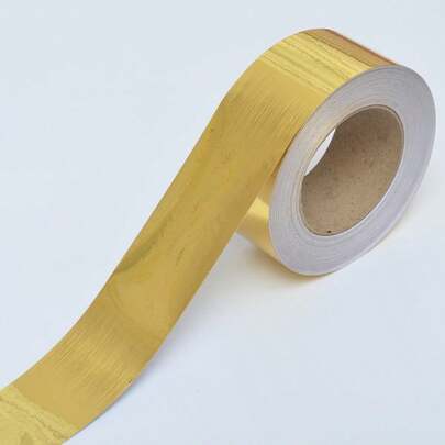 1卷自粘金色胶带，金属金色条纹，可移除，防水，DIY装饰，适用于浴室、厨房、墙壁、天花板、地板、橱柜瓷砖边缘、墙面装饰、房间装饰、墙贴、家居装饰