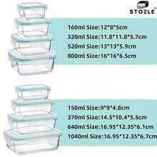 Stozle 16pcs Sealed Glass Storage Containers, Lunch Box, Microwave, Oven - Great For Salads, Fruits, Vegetables And Sandwiches, Lunch Box | Sealed Storage | Durable Glass, Storage Containers (8 Lids + 8 Containers) - 16pcs 綠色(8個蓋子+8個容器) - 查看 3
