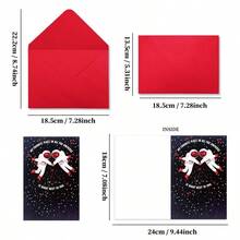 Bộ thiệp chúc mừng Ngày Valentine hình phi hành gia tinh tế kèm phong bì, dành tặng bạn gái, thiệp tình cảm. - Nhiều màu - Xem 9