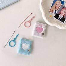 1本2英寸迷你便携相册 | 可爱卡通蝴蝶结迷你卡片相册 | 韩流偶像照片卡/学生拍立得照片收藏相册，迷你悬挂式相册
