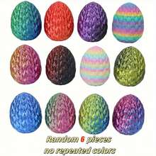 6pcs 3D  Dragon Egg Set With Movable Joints, Unique Desk Toy, Perfect Gift For Holidays And Parties Decor Decorative, Gifts Men,Miniature Things,Valentines Gifts,Party Favors,Party Supplies Gifts - 6pcs - View 11