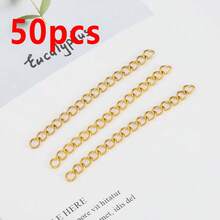 25pcs/50pcs Stainless Steel Extender Chain Without Clasp, Adjustable Length 5cm, Suitable For DIY Necklace And Jewelry Making - Extension Chain - View 11