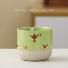 4pcs Rustic Japanese Style Ceramic Tea/Coffee Cups, Handmade Vintage Oxidized Coating, Suitable For Espresso And Tea, Convenient For Home, Office, Holidays, Gifts - Multicolor - View 34