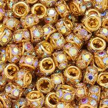 10颗8/10毫米复古大孔精致桶珠，适用于DIY珠宝制作手链项链配件 - 彩色 - 查看 6