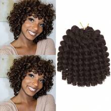Wand Curl Crochet Braids Hair 8/10/12 Inch Jamaican Wand Curl Ombre Crochet Hair Jamaican Bounce Crochet Hair Colored Crochet Braids Ringlet Twist Hair Extension Crochet Hair - Multicolor - View 2