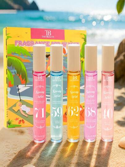 5/1pc Set Brazilian Fragrance Mist, Brand New 10ml Tropical Breeze Air Freshener Series, Long-Lasting Warm Sunny Floral Amber Gourmand Scents: 39. Coconut Cream Orchid Nut, 40. Plum Jasmine Vanilla, 59. Violet Sandalwood, 62. Cashew Caramel, 68. Dragonfruit Jasmine Marine, 71. Macadamia Tonka, Rio De Janeiro Special Offer, Home Bedroom Office Car Decor Accessory, Suitable For Christmas Gifts For Her