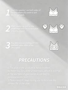 1 Pair Double-Sided Breathable Self-Adhesive Bra Pads, Thickened Triangle Push-Up Design, Reusable, Invisible Bikini Bra Inserts, Suitable For Swimming - Multicolor - View 10