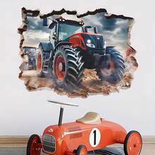 2pcs Creative Decorative Stickers, Horse And Tractor Pattern Decoration Self-Adhesive And Removable PVC Wall Sticker, Home Wallpaper For Bedroom, Living Room And Hallway, Wall Decoration Paper, Home Decoration - Multicolor - View 8