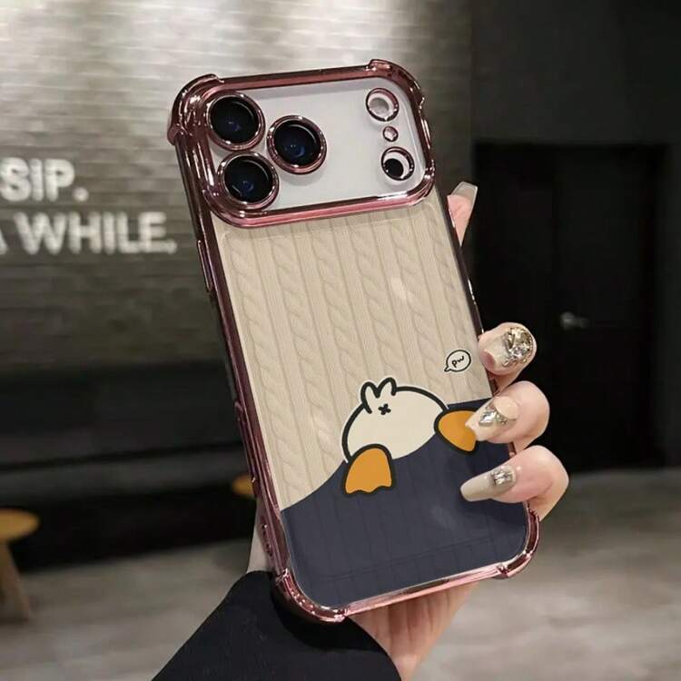 Electroplated Four Corner Drop Resistant Phone Case Adorable Blue Elephant Illustration Wallpapers for Cell Phone ShellsPhone Case for 17 17Pro 17Air 17Promax 11 12 12Pro 12Pm 13 13Pro 13Promax 14 14Pro 14Promax 14Plus 15 15Pro 15Plus 15Pm 16 16Pro 16Plus 16Promax Ideal for Gifts in All Four Seasons - Negro - Añade 4