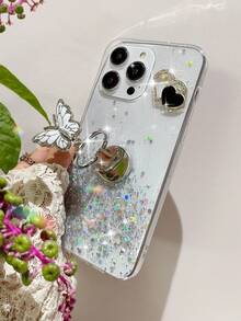 Resin DIY + Butterfly Stand Series Fashionable Phone Case - White - View 5