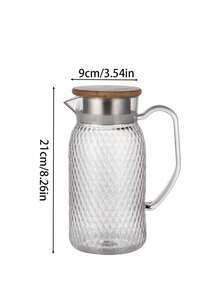 1pc Large Capacity Juice Storage Jar With Flip Lid - Refrigerator Pitcher For Hot And Cold Beverages, Reusable For Refrigerator, Pantry, Kitchen - Perfect For Tea, Water, Juice, Soup, Beverage Dispenser