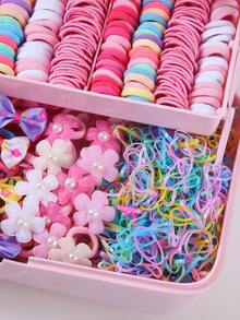 796个女孩多色珍珠花朵发圈，简约侧刘海夹，甜美百搭发饰，日常及开学季均可使用，不伤发。 - 彩色 - 查看 4