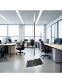 重型商用/家用超长刮水扫帚 - 4 层防风刷毛，不掉毛塑料扫帚，带人体工学手柄，适用于硬地板、角落 - 家庭、办公室、仓库、工厂清洁 ( )