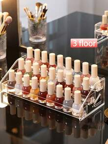 1个多层指甲油展示架，眼影盘，口红多层收纳托盘，化妆品展示架，化妆品收纳展示盒，适用于指甲油、化妆品、口红、香水、珠宝等，适合美甲沙龙、家庭、房间、卧室、浴室等场所。 - 透明 - 查看 6