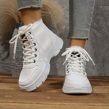 Autumn/Winter Fashionable Comfortable Versatile Women's Lace-Up Short Boots, Comfortable Platform Thick Sole Women's Snow Boots, Plus Size Outdoor Sports Warm Women Boots