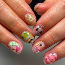 24 Cartoon Painted Star High-End Wearable Nail Tips - 1 - Xem 4