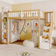 Bed Frames - Natural Wood, White - View 5