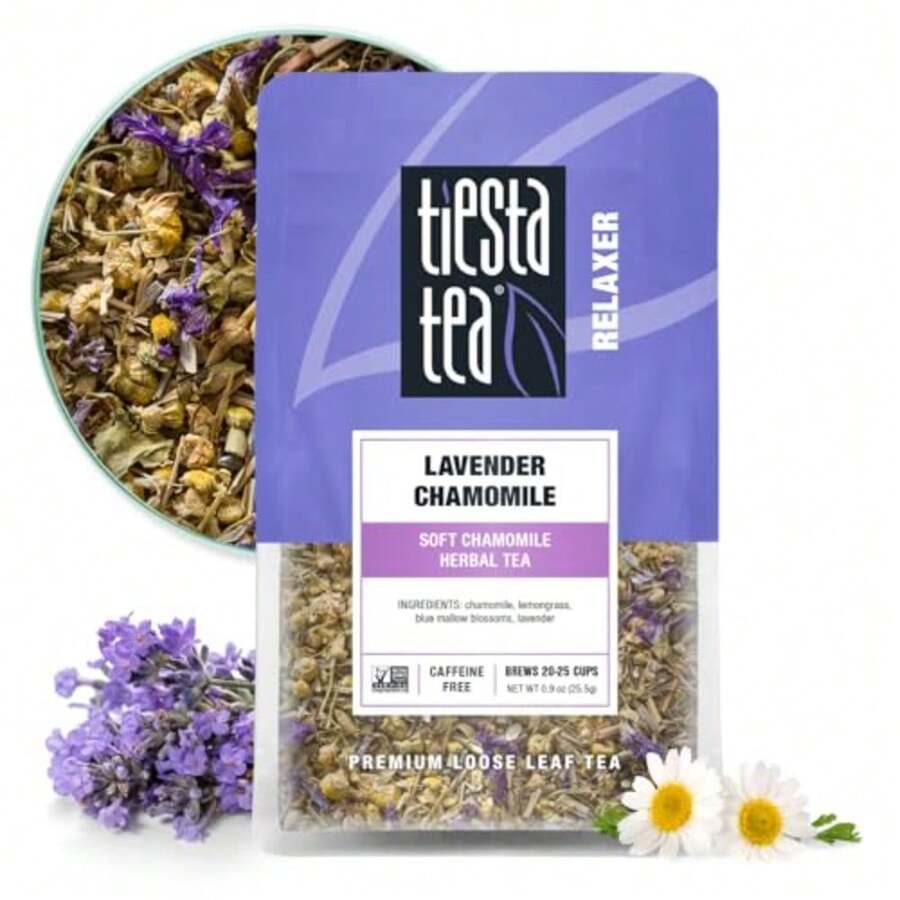 Tiesta Tea - Lavender Chamomile Herbal Tea Loose Leaf Calming Blend With Chamomile Lavender And Lemongrass Caffeine-Free Herbal Great For Hot Or Iced Resealable Pouch 25 Cups 0.9 Ounce - 216277037 - Xem 1