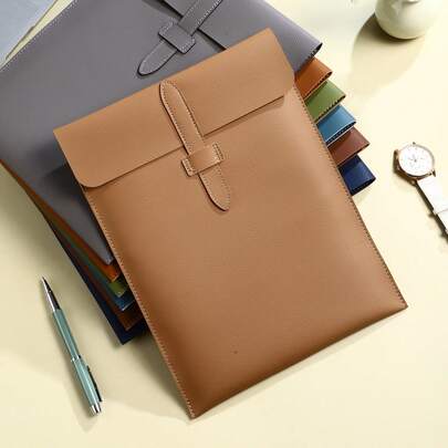 A4 Document Bag Thick Leather Document Bag,Extra-Large Capacity Waterproof And Wear-Resistant,A4 Folder,Business Information Bag, School And Office Supplies, Storage Bag,For Contract/Invoice Storage,Tablet Storage