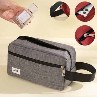 男女通用多功能收纳包：小巧便携的储物袋，容量可扩展，可存放洗漱用品和工具，带衬里隔层，可在旅行、露营或日常通勤时安全存放化妆品、美容套装和小电子产品。