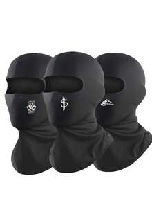 1pc/2pcs/3pcs Unisex Balaclava Hat, Versatile Wear As Face Mask, Sun Protection For Cycling, Motorcycle Riding, Hiking, Skiing And More - Black - View 2