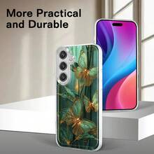 Funda de Teléfono de Flor de Mariposa Verde de Bosque de Bambú para Samsung Galaxy A02 A03S A04 A05S A06 A13 A14 A15 A16 5G A21S A22 A23 A24 A25 A26 A32 A34 A35 A36 A50 A52 A53 A54 A55 A56 A73 S21 Ultra S22 Plus S23+ S24 FE S48 Funda de Teléfono Transparente de Caricatura a Prueba de Golpes de Cobertura Completa TPU Funda Suave Creativa - Multicolor - Ver 5
