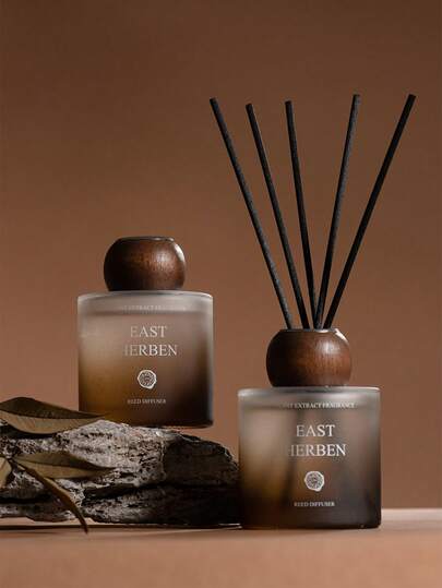 100ml Farbverlauf runde Glas-Rattan-Diffuserflasche, natürlicher pflanzlicher Duftöl-Lufterfrischer mit geruchsneutralisierender Wirkung, geeignet für Heim- und Gewerbeflächen Duftdekoration