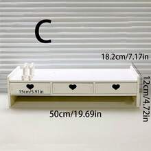 Giá đỡ màn hình 1 chiếc, giá đỡ máy tính bảng hai tầng để bàn, chiều cao có thể điều chỉnh cho tư thế làm việc thoải mái, có kệ đựng đồ và hộp đựng bút, phù hợp cho phòng khách, phòng học, ký túc xá, bàn làm việc văn phòng. - trắng - Xem 7