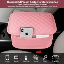 Car Middle Center Console Cover With 2 Storage, Car Booster Pack,Universal Microfiber Leather Car Armrest Cover Cushion For For Most Vehicles, Memory Foam Comfort Stylish Leather Scratch-Resistant Car Armrest Box, Thickened Upgraded Pink Car Acessesories Car Essentials Car Armrest Box Booster Pad Car Crash Pad - Nhiều màu - Xem 3