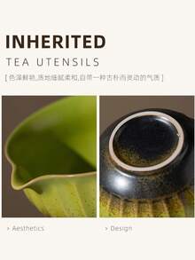 Yunixuan Japanese Vertical Stripe Matcha Bowl 5-Piece Set, Ceramic Matcha Bowl, Matcha Whisk Holder, Matcha Whisk - Multicolor - View 2