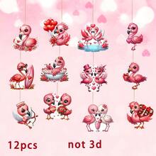 Adornos para árbol de San Valentín con bonitos flamencos rosas, adornos colgantes para fiestas en casa y oficina. - Rosa - Ver 1