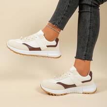 2025 Spring/Summer New Thick Sole Casual Lightweight Soft Bottom Sneakers, Versatile Athletic Shoes For Women - Brown - View 7