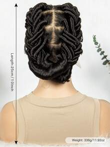 [Heat Resistant Synthetic Wig] High-Density Heat Resistant Elegant Full Lace Synthetic Wig For Women - Versatile Black Braided Style - Black - View 8