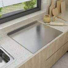 1 chiếc thớt thép không gỉ cao cấp - Thớt chống nấm mốc với bề mặt lăn - Dụng cụ nhà bếp thiết yếu cho đầu bếp gia đình và những người đam mê nấu nướng, thớt thép không gỉ dùng để thái thịt, phô mai, bánh mì, rau củ và trái cây, thớt dùng trong gia đình, ký túc xá, nhà bếp, quà tặng. - Bạc - Xem 4