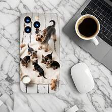 1PC Phone Case ,  Cute Dog Puppies On Blanket , Stylish Phone Case, Phone Decoration, All-around Lens Protection, Creative Small Gift, Funny Gift for Boys and Girls - ブラック - チェックする 6