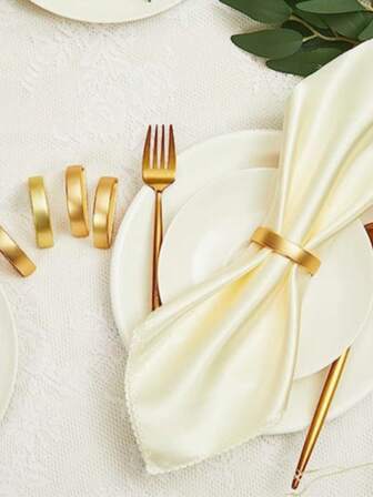 6 Stücke D-förmige Servietten Ringe, geeignet für Zuhause, Restaurant, Party, Feiertags Dekoration