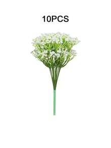 10支/20支星形花束 - 逼真白色塑料满星花束，适用于婚礼、订婚、情人节和夏季家居装饰，四季皆宜 | 饱满持久 | 适合新娘派对 - 白色 - 查看 8