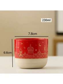 1个手工陶瓷星月图案可重复使用茶/咖啡杯，适用于浓缩咖啡和茶，是居家、办公和送礼的理想之选。 - 彩色 - 查看 12