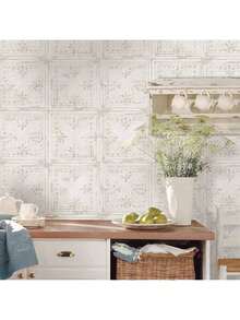 Papel pintado para pared, diseño de azulejo - cobre - Ver 2