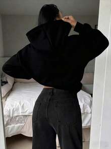 White Oversized Pink Tree 'PUFF' Hoodie - Urban Casual Streetwear Sweatshirt Teens & Young Adults,Hoodie,Winter Clothes Women,Hoodies Women,Valentine's Day,Valentine Outfits WomenCasual Daily Wear - 黑色 - 查看 2