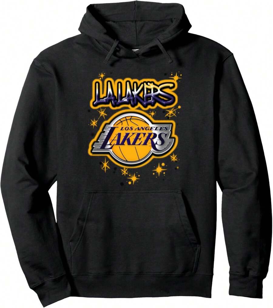 Angeles Lakers Airbrush Logo Pullover Hoodie - màu đen - Xem 1
