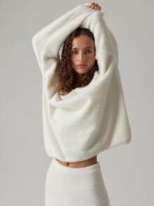 Women Sports Sweater Co-Ords - White - View 3