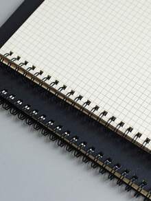 Black Soft Cover Spiral Notebook - Grid Inner Pages, Creative Multi-Functional Stationery For Back To School, Ideal Student Gift - Black - View 4