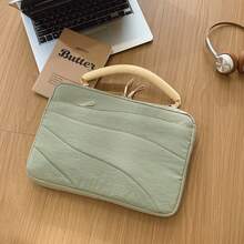 YOONI 韩版奶油色加厚笔记本电脑包，可手提/肩背，配有可拆卸肩带，防震设计，适用于 13/14/15.6/16 英寸笔记本电脑 - 彩色 - 查看 13