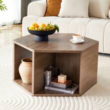 Multifunctional Hexagonal Coffee Table (79 X 69.4 X 40 Cm) – Modern Design, Easy To Assemble For Versatile Spaces, Offering Additional Furnishing Solutions - Brown + Medium Density Fiberboard - View 2