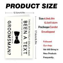 1PC Funny Groomsman Invitation Card (With Envelope) - "This Could Have Been A Text But My Fiance Made Me Buy This Card" Witty Message, Perfect For Weddings/Engagement Parties, Groomsmen Invitation Card - Multicolor - View 7