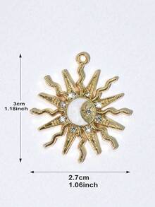 金色向日葵造型金属防尘塞手机挂饰配件，节日礼物，精美设计手机装饰防尘配件，透明硅胶手机防尘塞，手机挂件配件 - 彩色 - 查看 10