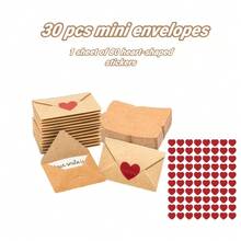 30pcs Envelopes - Mini Envelopes, Heart Stickers, Small Valentine's Day Cards, Little Love Notes For Him Or Her, Cute Gifts For Boyfriend Or Girlfriend - 30pcs迷你信封 - 查看 11
