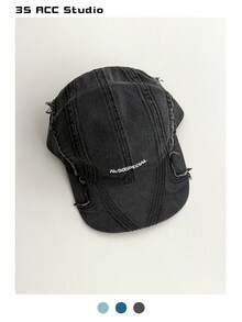 复古做旧牛仔棒球帽，男女皆宜的街头风刺绣水洗平沿帽 - 彩色 - 查看 16